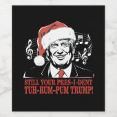 Grappig Kerst President Trump Pyjama's Ugly Xmas Wijn Etiket (Enkel label)