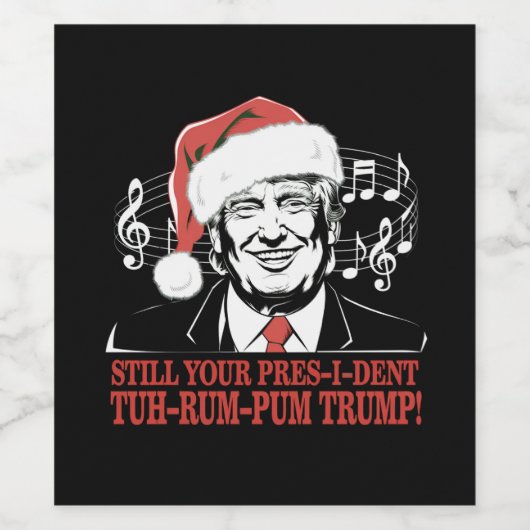 Grappig Kerst President Trump Pyjama's Ugly Xmas Wijn Etiket (Enkel label)