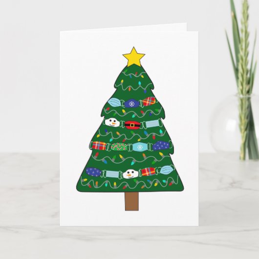 Grappig Kerst Quarantaine Mondmasker Verpleegster Kaart (Voorkant)