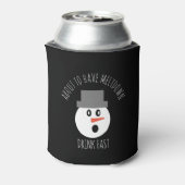 Grappig kerst sneeuwman meltdown bier blikjeskoeler (Blikje Achterkant)