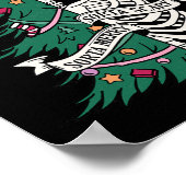 Grappig Kerst Sorta Merry Sorta Scary Skeleton X Poster (Hoek)