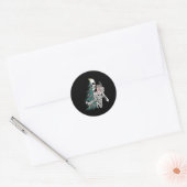 Grappig Kerst Sorta Merry Sorta Scary Skeleton X Ronde Sticker (Envelop)