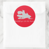 Grappig Kerst sticker Santa op ski sneeuwscooter (Tas)