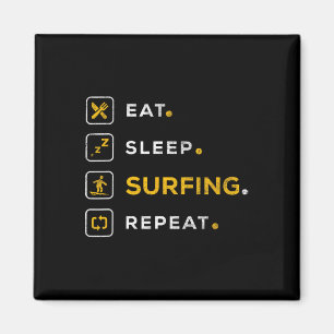 Grappig Kerst Surfen Cadeau Eten Slapen Surfen Magneet