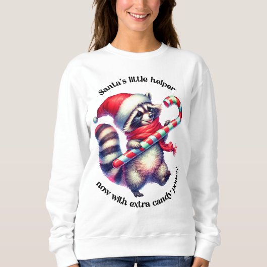 Grappig Kerst t-shirt: snoep-rietwasbeer Trui (Voorkant)