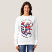 Grappig Kerst t-shirt: snoep-rietwasbeer Trui (Voorkant volledig)