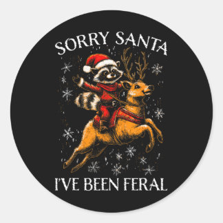Grappig Kerst T-shirt Sorry Santa Xmas Kinder Boys Ronde Sticker