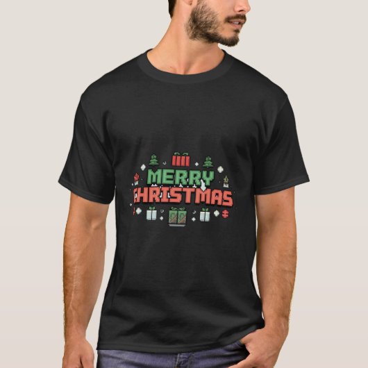 Grappig kerst T-shirt - Video Game Kerst T-Shirt (Voorkant)
