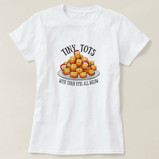 Grappig Kerst T-Shirt voor Vrouwen 'Tiny Tots' (Design voorkant)