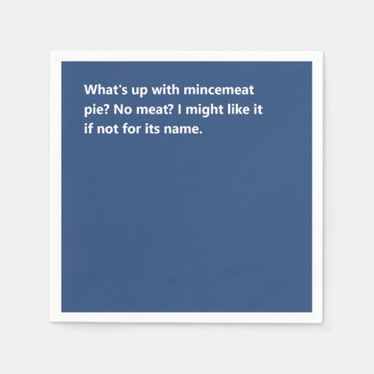 Grappig kerst taart gedicht Bold Blue Servet (Voorkant)