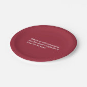 Grappig kerst taart gedicht Minimal Bourgondië Papieren Bordje (Gekanteld)