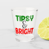 Grappig kerst tipsy en helder Vakantie feest Shot Glas (Voorkant)