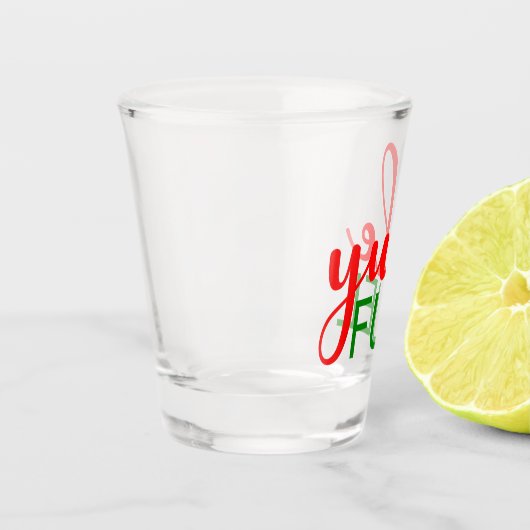 Grappig kerst vakantie Yule brandstof feest Shot Glas (Links)