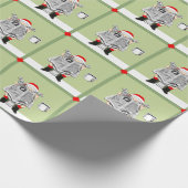 Grappig Kerst Wit Olifant Gift Cadeaupapier (Hoek)