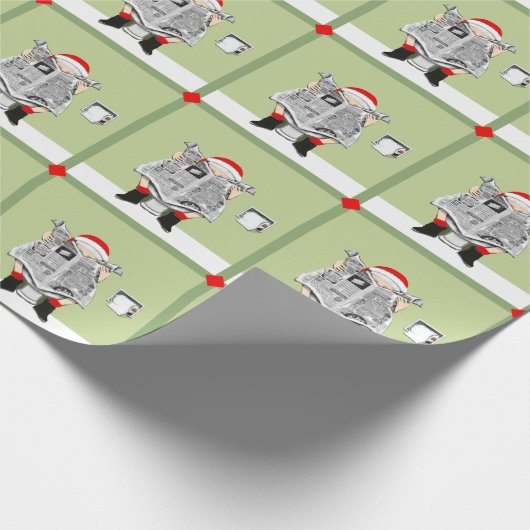 Grappig Kerst Wit Olifant Gift Cadeaupapier (Hoek)