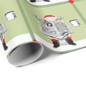 Grappig Kerst Wit Olifant Gift Cadeaupapier (Rol Hoek)