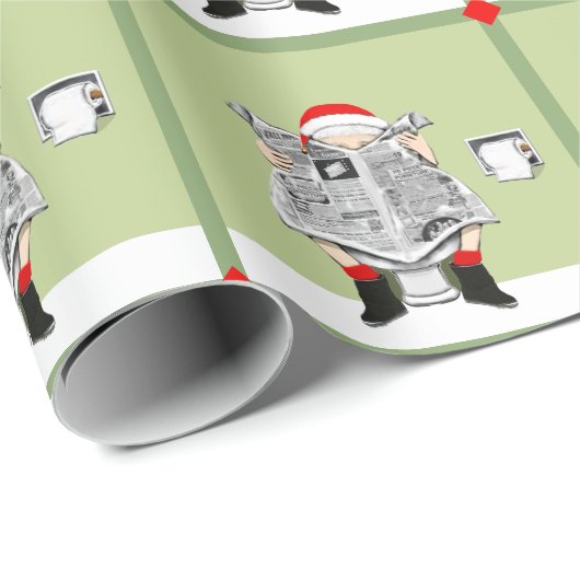 Grappig Kerst Wit Olifant Gift Cadeaupapier (Rol Hoek)