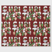 Grappig kerstalfabet met wild dier cadeaupapier (Vlak)