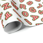 Grappig kerstalfabetpatroon  cadeaupapier (Rol Hoek)