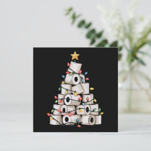 Grappig Kerstbadkamer Toiletpapier Boom Humor Feestdagenkaart