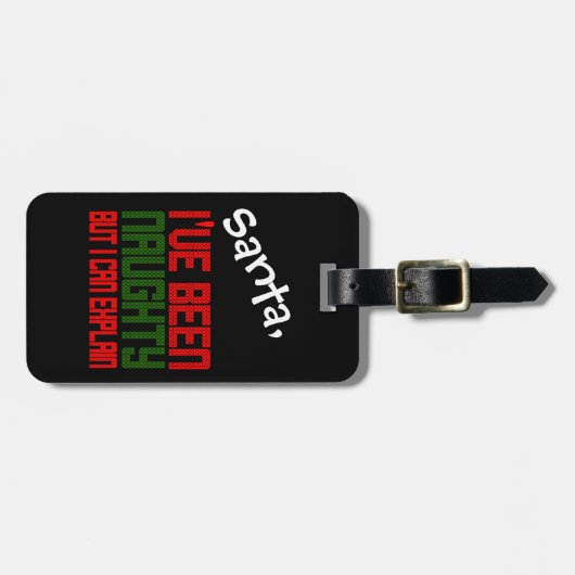 Grappig kerstBagagelabel dat ik Naughty ben gewees Bagagelabel (Voorkant horizontaal)