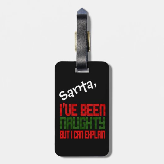 Grappig kerstBagagelabel dat ik Naughty ben gewees Bagagelabel (Achterkant verticaal)