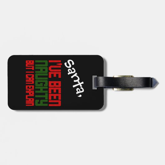 Grappig kerstBagagelabel dat ik Naughty ben gewees Bagagelabel (Achterkant horizontaal)