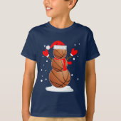 Grappig kerstbal Basketball Snowman Gift Shirt (Voorkant)