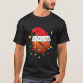 Grappig kerstbal voor jongens Mannen basketbal T-shirt (Voorkant)