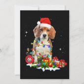 Grappig kerstbeagle hond voor hond van pap Dog mam Aankondiging (Voorkant)
