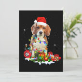Grappig kerstbeagle hond voor hond van pap Dog mam Aankondiging (Staand voorkant)