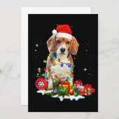 Grappig kerstbeagle hond voor hond van pap Dog mam Aankondiging (Voorkant / Achterkant)