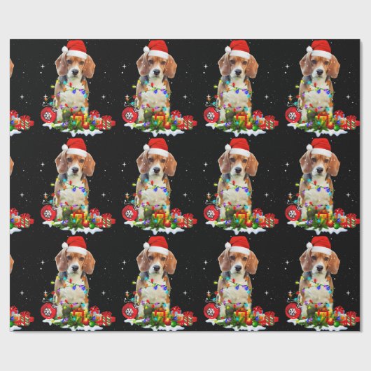 Grappig kerstbeagle hond voor hond van pap Dog mam Cadeaupapier (Vlak)