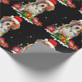 Grappig kerstbeagle hond voor hond van pap Dog mam Cadeaupapier (Hoek)