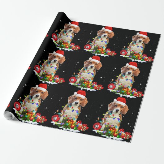 Grappig kerstbeagle hond voor hond van pap Dog mam Cadeaupapier (Uitgerold)