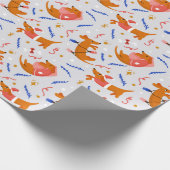 Grappig kerstbekertjes cadeaupapier (Hoek)