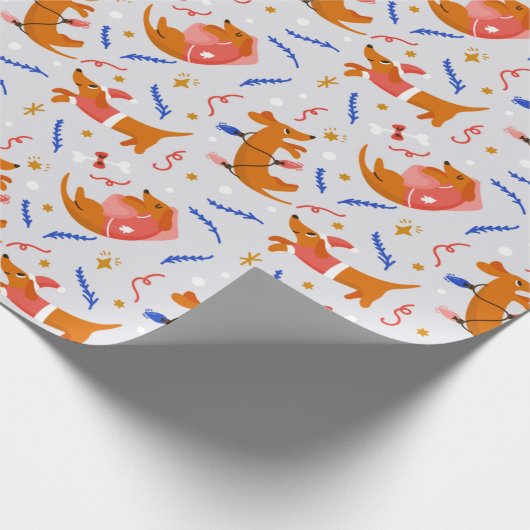 Grappig kerstbekertjes cadeaupapier (Hoek)