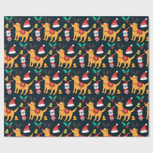 Grappig kerstbekertjes cadeaupapier (Vlak)