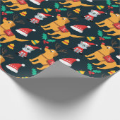 Grappig kerstbekertjes cadeaupapier (Hoek)