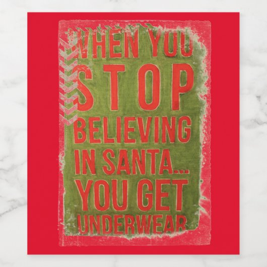 Grappig Kerstbericht Wijnfles Label! Wijn Etiket (Enkel label)