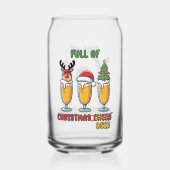 Grappig kerstbier drink feest blikvorm glas (Voorkant)