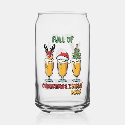 Grappig kerstbier drink feest blikvorm glas (Achterkant)