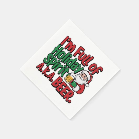 Grappig kerstbier drink feest servet (Hoek)