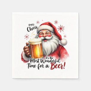 Grappig kerstbier drink feest servet