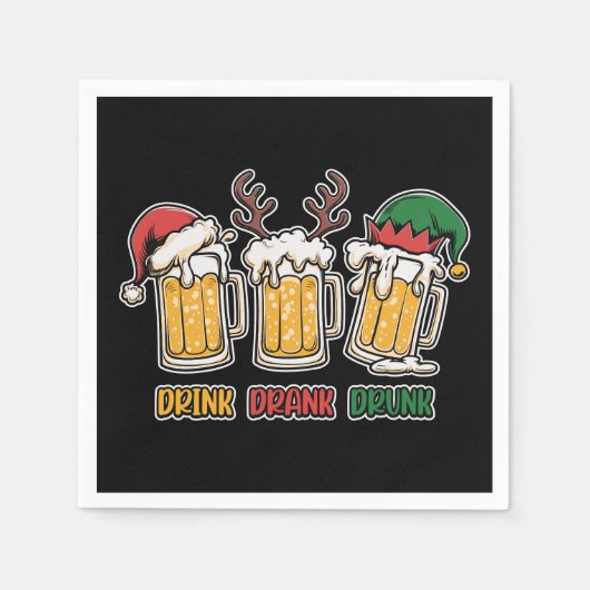 Grappig kerstbier drink feest servet (Voorkant)