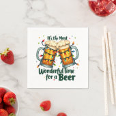Grappig kerstbier drink feest servet (Insitu)