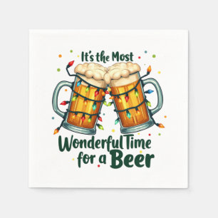 Grappig kerstbier drink feest servet