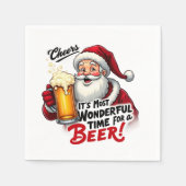 Grappig kerstbier drink feest servet (Voorkant)