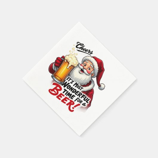 Grappig kerstbier drink feest servet (Hoek)