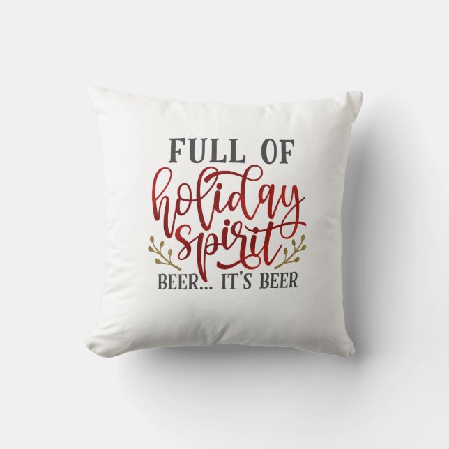 Grappig Kerstbier Kussen (Voorkant)